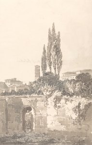In de Farnese tuinen, Rome door Thomas Girtin